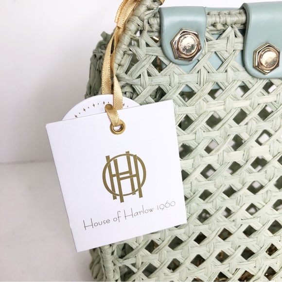 House of Harlow 1960 green hand woven Crossbody handbag - Picture 4 of 9